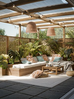 Gartenszene Terrasse